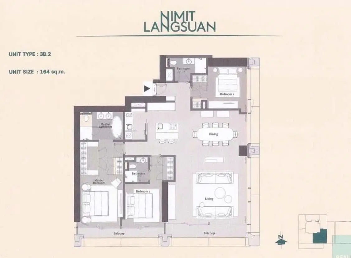 Nimit Langsuan 3 bedroom luxury property for sale - Condominium - Lumphini - Langsuan