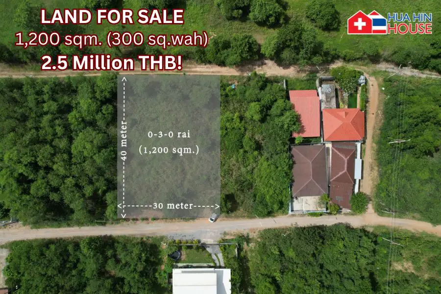 Prime Land 1200 sqm. Hua Hin – 2.5M Only - Land -  - 
