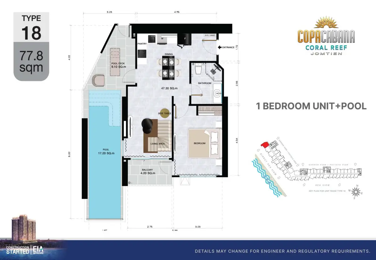 Copacabana Coral Reef Jomtien with private pool!! for sale - Condominium -  - 