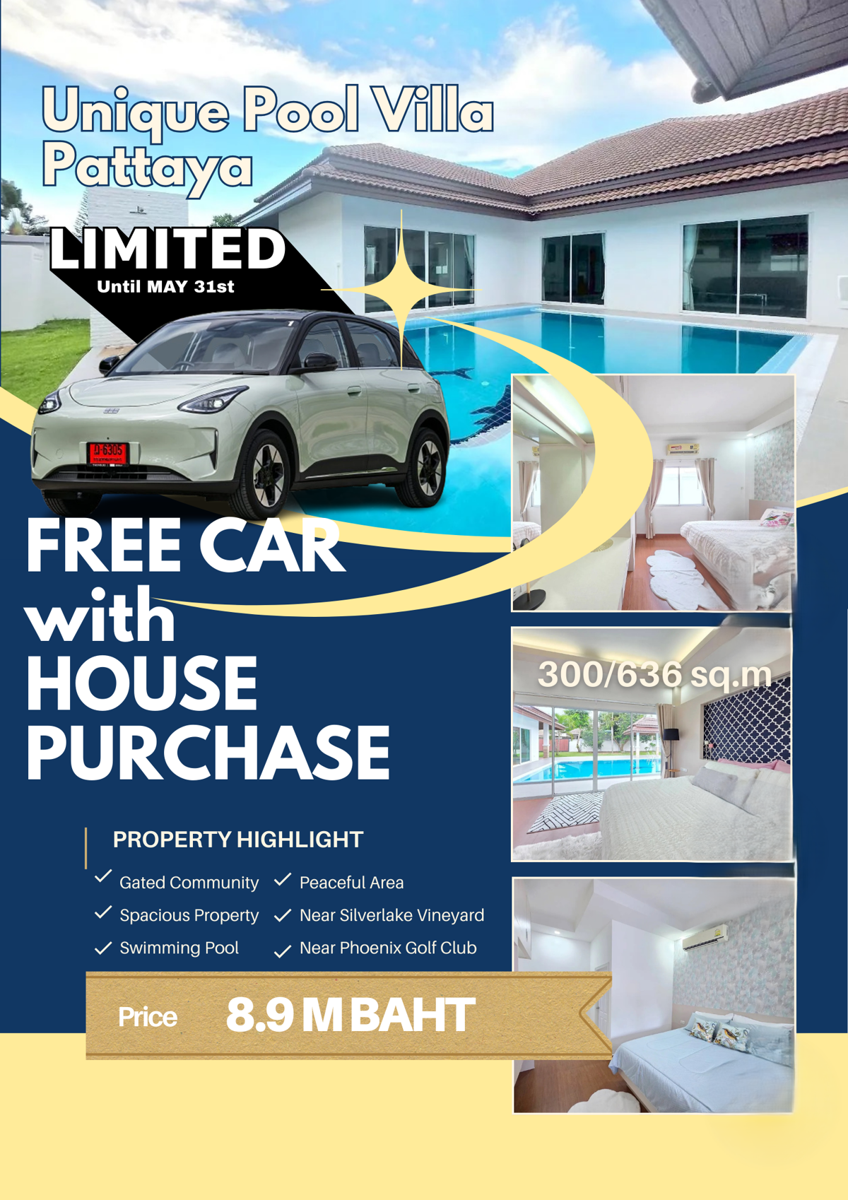 Unique Pool Villa Pattaya 3 Bedroom for sale - House -  - 